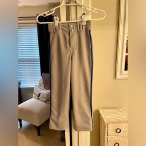 Champro Youth Small Baseball Pants Gray with Blue Piping